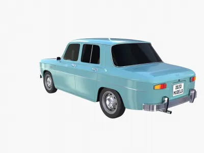 Renault 8 Light Blue 3D model