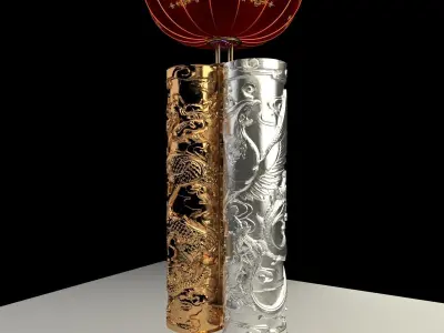 Chinese red lantern 3D model