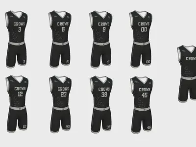 Basketball Fantasy Team Crows Uniform - Character Design Low-poly 3D model