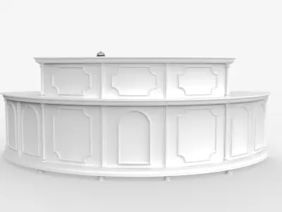 Luxury Reception Counter Desk 5 3D model