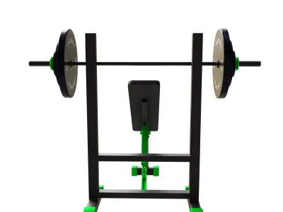Incline Bench Press Machine Low-poly 3D model