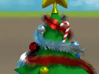 Cartoon Christmas Tree Low-poly 3D model purchase