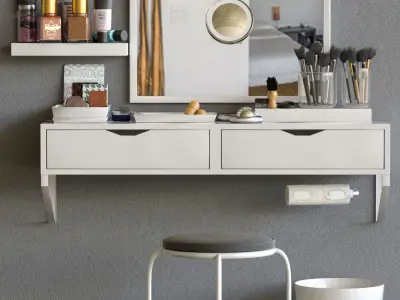 Table Chair Cosmetics 3D model