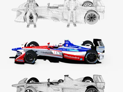 Mahindra racing 2017 2018 Low-poly 3D model