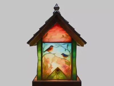 Detailed Birdhouse 3D Model Low-poly 3D model