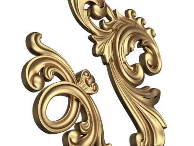 Corner Carved Plaster Molding Decoration 025 Low-poly 3D model