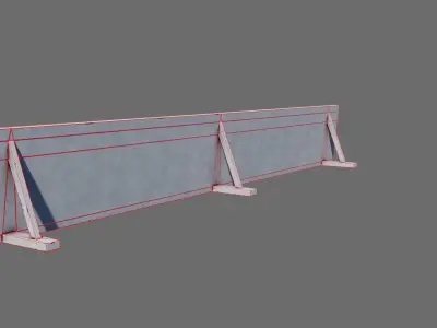 Football Soccer Advertising Sign Billboard Low-poly 3D model