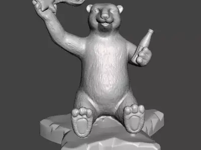 COCA COLA COKE POLAR BEAR WITH STAR PROMOTIONAL FIGURE NEW YEAR 3D print model