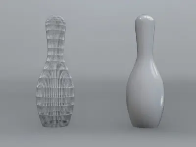 Bowling Pin Low-poly 3D model