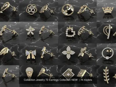 Jewelry 73 Earrings Collection NEW  3D Model Pack