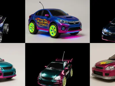 Controled Car bundle 1 pack 100 glb 3D model
