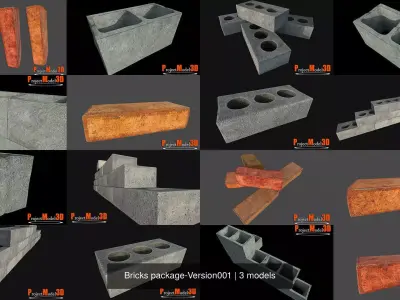 Bricks package-Version001 3D Model Collection