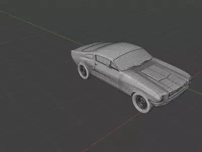 Old Mustang 1967 Low-poly 3D model