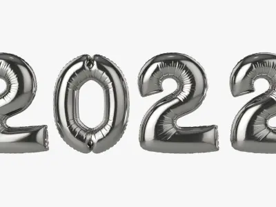 Foil balloon 2022 year numbers 3D model