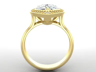 Ring M55 The luxury female ring with gems wedding 3D print model