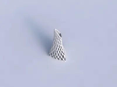 Vase grounded tipping triangle with bubble grid lattice 3D print model