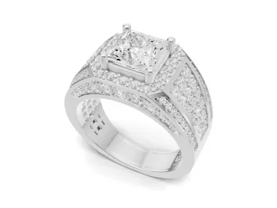 Princess Pointer With Round Bold Look Ring 3D print model