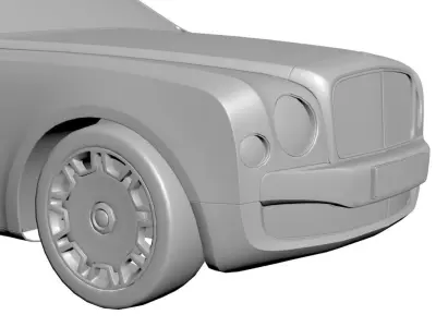 Silver massive car 3D model