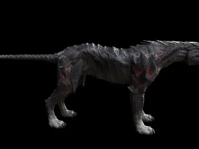 Dark-style leopard 3D model