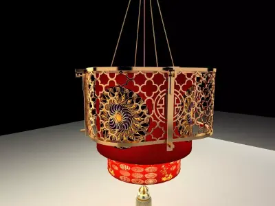 Chinese Red Lantern 3D model 35