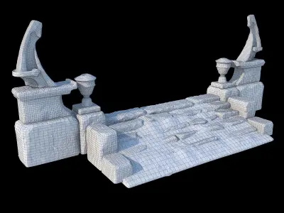 Fantasy stone stairs ver2 3D model