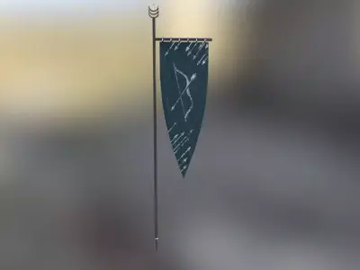 Archery banner Low-poly 3D model