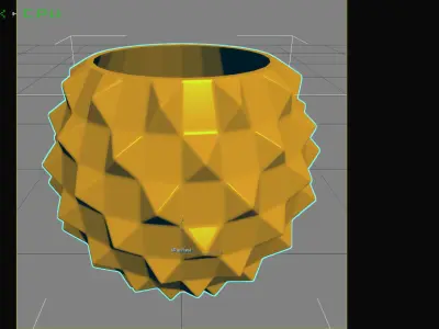 Triangulation Chubby Vase Geometric Shape 3D Print Model 3D print model