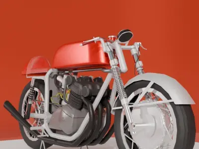 4 cylinder road racer motorcycle 3D model
