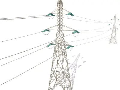 Electricity Pole 31 Low-poly 3D model