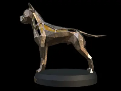 Steampunk German Boxer Low-poly 3D model