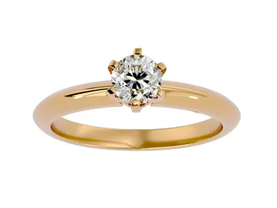 Solitaire ring model 3D print model 4