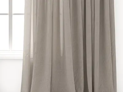 Curtains 45 Linen 3D model