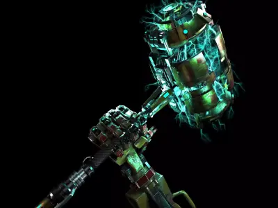 Sci fi Hand and Hammer 3D model