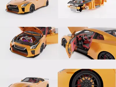 Customizable sport car 3D model