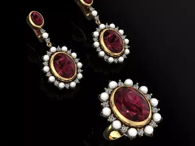 Ring and Earrings 125 3D print model