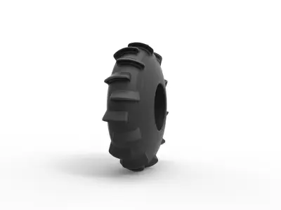 Dirt dragster rear tire at speed Scale 1 to 25 3D print model