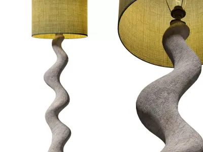 Stone Wabi-Sabi Design Sculptural Scandinavian Floor Lamp 3D model