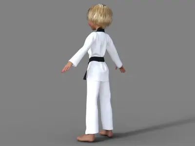 3D Cartoon Karate Girl 3D model