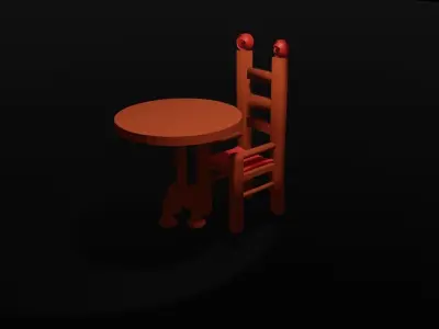 Dining set  Free 3D model purchase