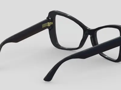  Butterfly Glasses Low Poly PBR Realistic  Low-poly 3D model