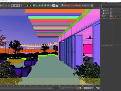 Corona - C4D scene files - Roof Terrace 3D model