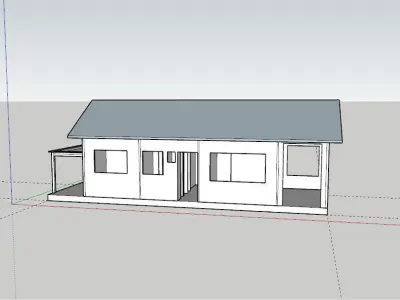 House with roof and windows Low-poly 3D model
