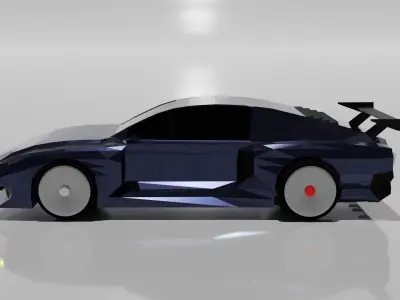 Low poly race car Low-poly 3D model