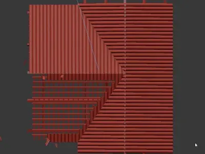 wood frame construction Low-poly 3D model