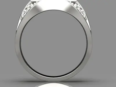 Male graceful ring with gems 3D print model