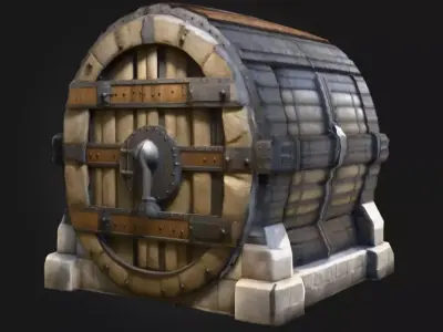 Large Medieval Bank Vault Low-poly 3D model