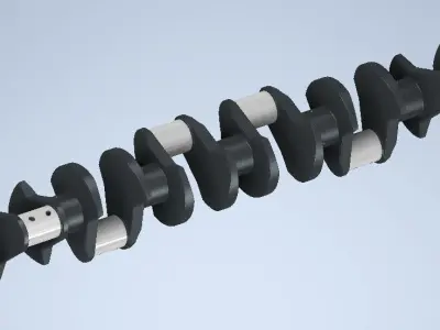 Mechanical crankshaft for diesel engine 3D print model
