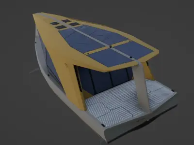 Electric Hydrofoil boat 3D model Low-poly 3D model