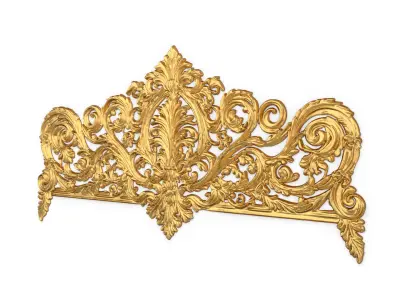 Classic Carved Bed 3D model 19 3D model