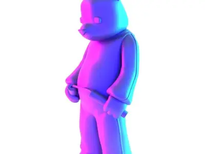 Bruce Lee Bear Game of Death Nunchakus Luke Chueh toy 3D print model